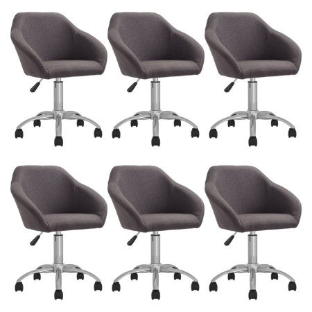 Swivel dining chairs 6 units taupe gray fabric by vidaXL, dining chairs - Ref: Foro24-3089588, Price: 399,86 €, Discount: %