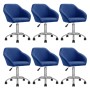 Swivel dining chairs 6 units blue fabric by vidaXL, dining chairs - Ref: Foro24-3089584, Price: 394,36 €, Discount: %