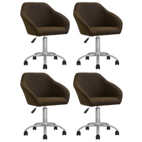 Swivel dining chairs 4 units dark brown fabric by vidaXL, dining chairs - Ref: Foro24-3089571, Price: 277,99 €, Discount: %