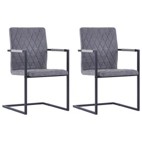 Cantilever dining chairs 2 pcs dark gray synthetic leather by vidaXL, dining chairs - Ref: Foro24-281679, Price: 219,99 €, Di...