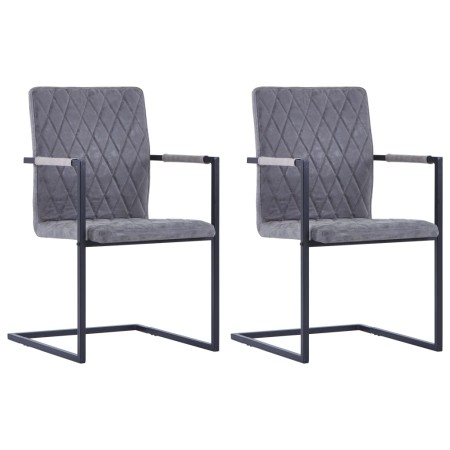 Cantilever dining chairs 2 pcs dark gray synthetic leather by vidaXL, dining chairs - Ref: Foro24-281679, Price: 218,25 €, Di...