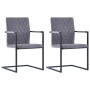 Cantilever dining chairs 2 pcs dark gray synthetic leather by vidaXL, dining chairs - Ref: Foro24-281679, Price: 218,25 €, Di...