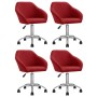 Sillas de comedor giratorias 4 unidades tela rojo tinto de vidaXL, Sillas de comedor - Ref: Foro24-3089575, Precio: 262,58 €,...