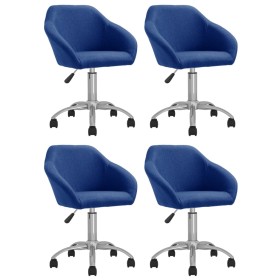 Sillas de comedor giratorias 4 unidades tela azul de vidaXL, Sillas de comedor - Ref: Foro24-3089572, Precio: 263,99 €, Descu...