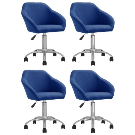 Drehbare Esszimmerstühle 4 Einheiten aus blauem Stoff von vidaXL, Essstühle - Ref: Foro24-3089572, Preis: 263,53 €, Rabatt: %