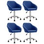 Swivel dining chairs 4 units blue fabric by vidaXL, dining chairs - Ref: Foro24-3089572, Price: 263,53 €, Discount: %