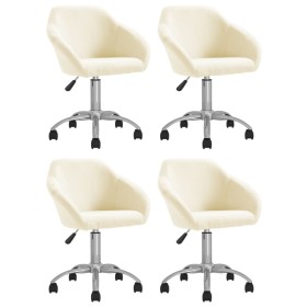 Sillas de comedor giratorias 4 unidades tela color crema de vidaXL, Sillas de comedor - Ref: Foro24-3089569, Precio: 267,99 €...