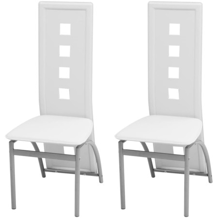 Sillas de comedor 2 unidades cuero sintético blanco de vidaXL, Sillas de comedor - Ref: Foro24-243646, Precio: 110,62 €, Desc...