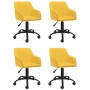 Sillas de comedor giratorias 4 unidades tela amarillo de vidaXL, Sillas de comedor - Ref: Foro24-3089409, Precio: 257,23 €, D...