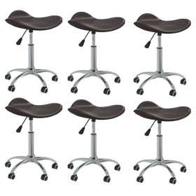 Swivel dining chairs 6 units brown synthetic leather by vidaXL, dining chairs - Ref: Foro24-3088548, Price: 177,99 €, Discoun...