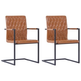 Cantilever dining chairs 2 pcs cognac brown synthetic leather by vidaXL, dining chairs - Ref: Foro24-281682, Price: 180,99 €,...