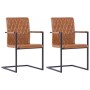 Cantilever dining chairs 2 pcs cognac brown synthetic leather by vidaXL, dining chairs - Ref: Foro24-281682, Price: 180,79 €,...