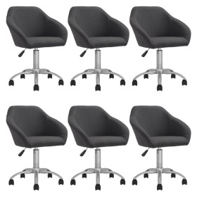 Swivel dining chairs 6 units dark gray fabric by vidaXL, dining chairs - Ref: Foro24-3089579, Price: 399,99 €, Discount: %