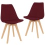 Sillas de comedor 2 unidades tela rojo tinto de vidaXL, Sillas de comedor - Ref: Foro24-324169, Precio: 122,66 €, Descuento: %