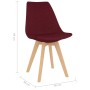 Sillas de comedor 2 unidades tela rojo tinto de vidaXL, Sillas de comedor - Ref: Foro24-324169, Precio: 122,66 €, Descuento: %