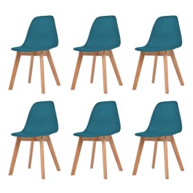 Dining chairs 6 units turquoise plastic by vidaXL, dining chairs - Ref: Foro24-244782, Price: 235,27 €, Discount: %