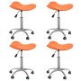 Sillas de comedor giratorias 4 uds cuero sintético naranja de vidaXL, Sillas de comedor - Ref: Foro24-3088542, Precio: 123,94...