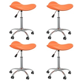 Sillas de comedor giratorias 4 uds cuero sintético naranja de vidaXL, Sillas de comedor - Ref: Foro24-3088542, Precio: 123,99...