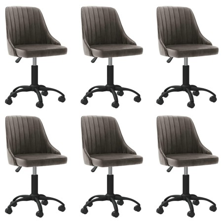 Swivel dining chairs 6 units dark gray velvet by vidaXL, dining chairs - Ref: Foro24-3089983, Price: 371,03 €, Discount: %