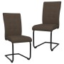 Cantilever dining chairs 2 units brown fabric by vidaXL, dining chairs - Ref: Foro24-287830, Price: 127,33 €, Discount: %