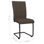 Cantilever dining chairs 2 units brown fabric by vidaXL, dining chairs - Ref: Foro24-287830, Price: 127,33 €, Discount: %