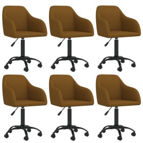 Swivel dining chairs 6 pcs brown velvet by vidaXL, dining chairs - Ref: Foro24-3089829, Price: 390,99 €, Discount: %