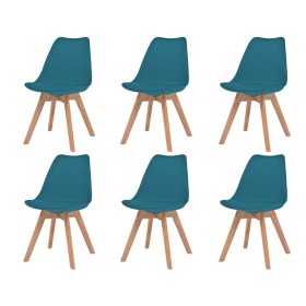 Dining chairs 6 units turquoise plastic by vidaXL, dining chairs - Ref: Foro24-274853, Price: 383,97 €, Discount: %