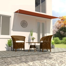 Orange and brown retractable awning 400x150 cm by vidaXL, Awnings - Ref: Foro24-145899, Price: 70,99 €, Discount: %