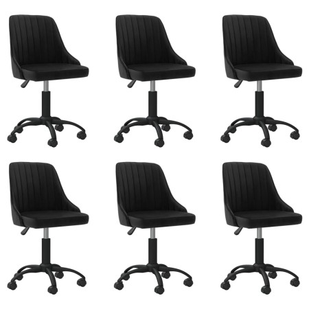 Swivel dining chairs 6 units black velvet by vidaXL, dining chairs - Ref: Foro24-3089988, Price: 390,99 €, Discount: %