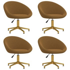 Dining chairs 4 units of brown velvet by vidaXL, dining chairs - Ref: Foro24-3089542, Price: 288,99 €, Discount: %