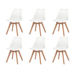 Sillas de comedor 6 unidades plástico blanco de vidaXL, Sillas de comedor - Ref: Foro24-274850, Precio: 336,85 €, Descuento: %