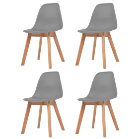 Sillas de comedor 4 unidades plástico gris de vidaXL, Sillas de comedor - Ref: Foro24-244775, Precio: 176,72 €, Descuento: %