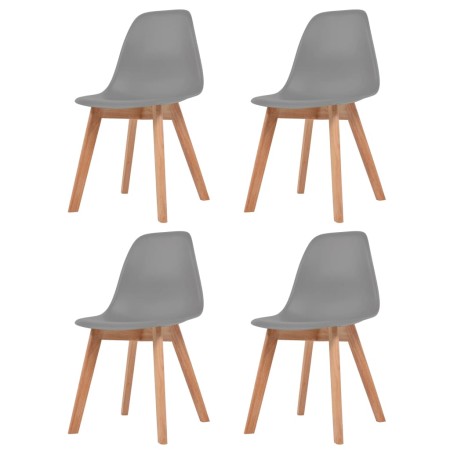 Sillas de comedor 4 unidades plástico gris de vidaXL, Sillas de comedor - Ref: Foro24-244775, Precio: 172,56 €, Descuento: %