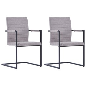 Cantilever dining chairs 2 pcs light gray synthetic leather by vidaXL, dining chairs - Ref: Foro24-281674, Price: 171,14 €, D...