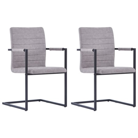 Cantilever dining chairs 2 pcs light gray synthetic leather by vidaXL, dining chairs - Ref: Foro24-281674, Price: 171,14 €, D...