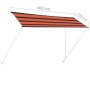 Toldo retráctil naranja y marrón 400x150 cm de vidaXL, Toldos - Ref: Foro24-145899, Precio: 70,99 €, Descuento: %