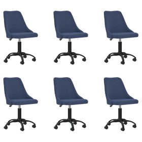 Swivel dining chairs 6 units blue fabric by vidaXL, dining chairs - Ref: Foro24-3090188, Price: 363,99 €, Discount: %