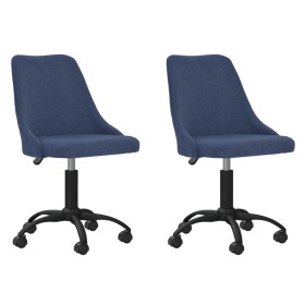 Drehbare Esszimmerstühle, 2 Einheiten, blauer Stoff von vidaXL, Essstühle - Ref: Foro24-330884, Preis: 117,99 €, Rabatt: %