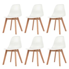 Sillas de comedor 6 unidades plástico blanco de vidaXL, Sillas de comedor - Ref: Foro24-244773, Precio: 250,99 €, Descuento: %