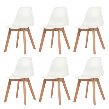 Dining chairs 6 units white plastic by vidaXL, dining chairs - Ref: Foro24-244773, Price: 235,99 €, Discount: %