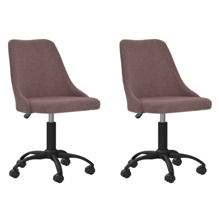 Swivel dining chairs 2 units brown fabric by vidaXL, dining chairs - Ref: Foro24-330882, Price: 91,79 €, Discount: %