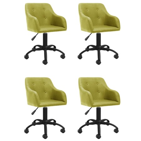 Sillas de comedor giratorias 4 unidades tela verde de vidaXL, Sillas de comedor - Ref: Foro24-3089408, Precio: 257,23 €, Desc...