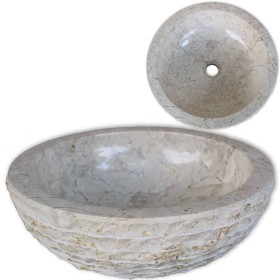 40 cm cream-colored marble sink by vidaXL, Sinks - Ref: Foro24-242673, Price: 124,78 €, Discount: %