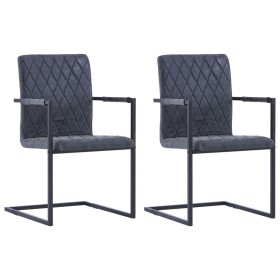 Cantilever dining chairs 2 units black synthetic leather by vidaXL, dining chairs - Ref: Foro24-281677, Price: 180,74 €, Disc...