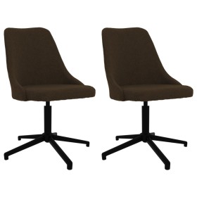 Swivel dining chairs 2 units dark brown fabric by vidaXL, dining chairs - Ref: Foro24-330907, Price: 122,46 €, Discount: %