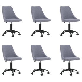 Swivel dining chairs 6 units light gray fabric by vidaXL, dining chairs - Ref: Foro24-3090182, Price: 363,99 €, Discount: %