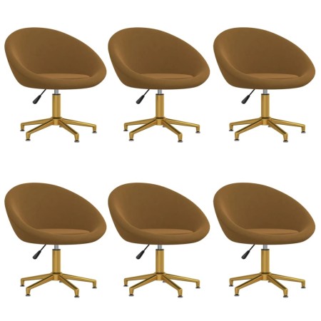 Dining chairs 6 units of brown velvet by vidaXL, dining chairs - Ref: Foro24-3089553, Price: 431,99 €, Discount: %