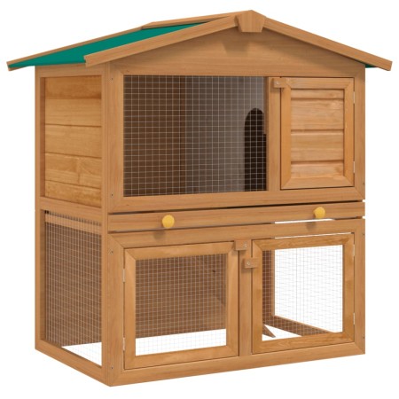 Casa de animales pequeños jaula conejera 3 puertas madera de vidaXL, Jaulas y habitáculos para animales pequeños - Ref: Foro2...