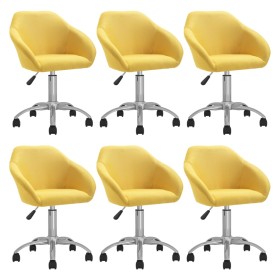 Swivel dining chairs 6 units yellow fabric by vidaXL, dining chairs - Ref: Foro24-3089586, Price: 399,86 €, Discount: %