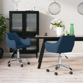 Swivel dining chairs 2 units blue fabric by vidaXL, dining chairs - Ref: Foro24-330943, Price: 137,99 €, Discount: %